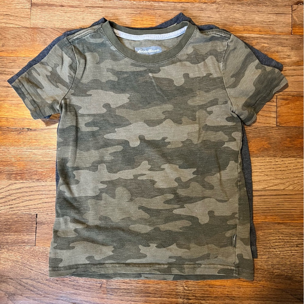 Camo & Grey Short Sleeve Tee Bundle 5/6 Eddie Bauer Boys XS